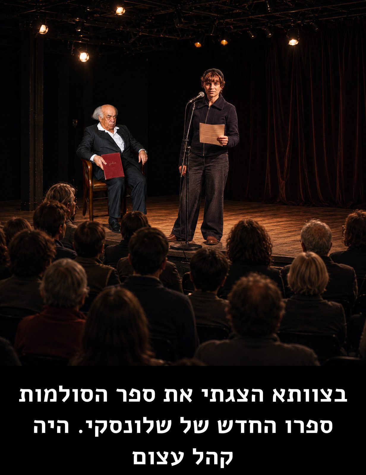 בצוותא הצגתי את ספר הסולמות ספרו החדש של שלונסקי. היה קהל עצום