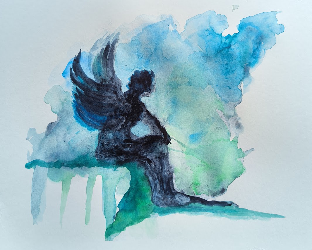 Black Angel, 42 × 30 cm, 2023